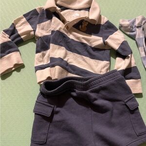 Cloud Island Navy and Beige Kids Matching Set